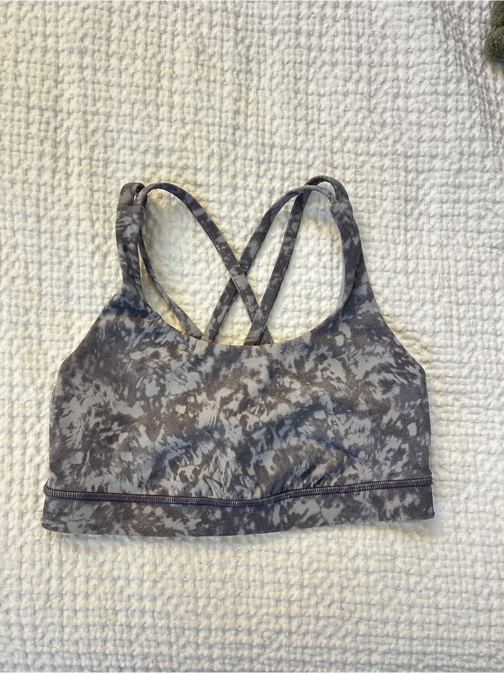 lululemon athletica Gray Tie-Dye Crisscross Sports Bra